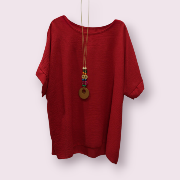 Blusa de algodón roja