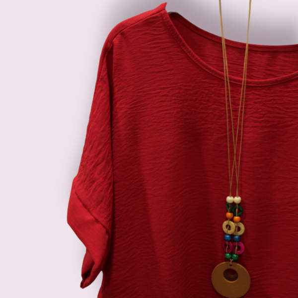 Blusa de algodón roja - Image 2